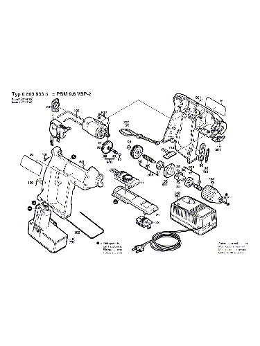 Vue éclatée Bosch PBM9,6VSP-2 0603933303#01