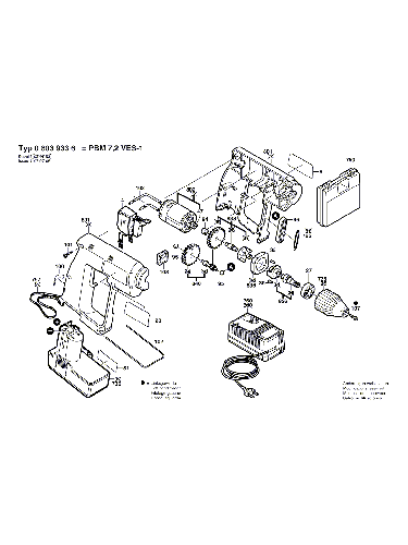 Vue éclatée Bosch PBM7,2VE-1 0603933666#01