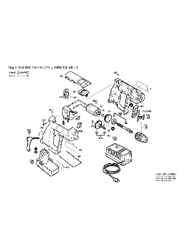 Vue éclatée Bosch PBM7,2VE-2 0603933760#01