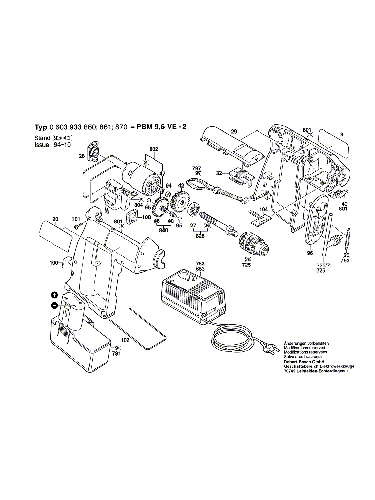 Vue éclatée Bosch PBM9,6VE-2 0603933860#01