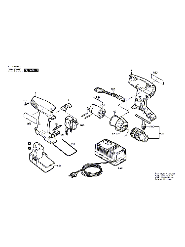 Vue éclatée Bosch PSR9,6VE 0603937603#01
