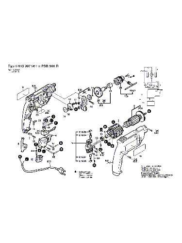 Vue éclatée Bosch PSB500R 0603997961#01