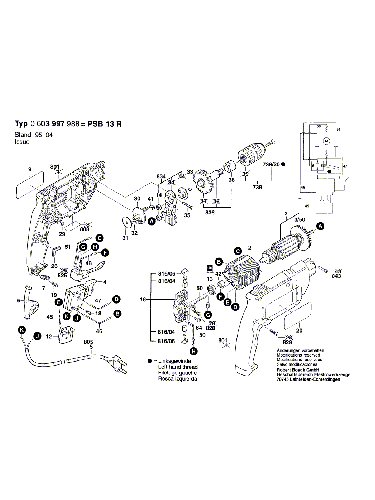 Vue éclatée Bosch PSB13R 0603997988#01
