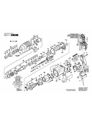 PIECES  DETACHEES  MARTEAU PERFORATEUR BOSCH GBH 2-20 SRE