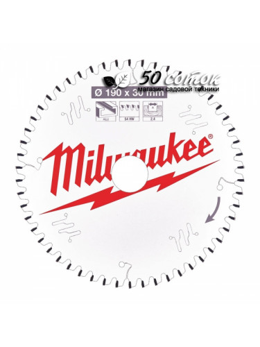 LAME SCIE CIRCULAIRE  MILWAUKEE D 190 mm