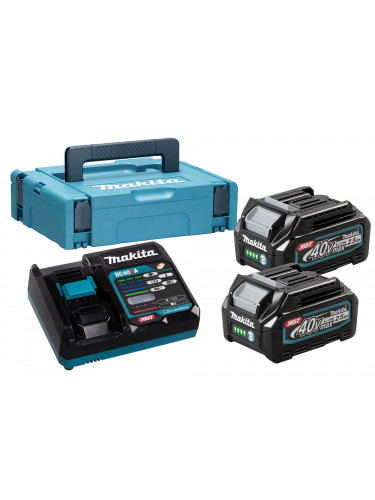 Packs Énergie 40 V Max XGT Lithium-Ion (2 batteries + 1 chargeur) en coffret MAKPAC Makita