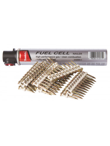 Packs : Clous C6 + cartouche de gaz, pour cloueur à béton (GN420C, PULSA700E, NC40G) Makita