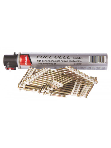 Packs : Clous C6 + cartouche de gaz, pour cloueur à béton (GN420C, PULSA700E, NC40G) Makita