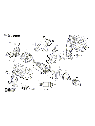 Vue éclatée Bosch GBM10RE 3601D73601#01