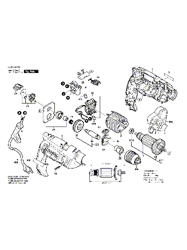 Vue éclatée Bosch PSB650RA 3603C85703#01