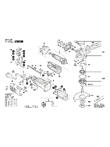 Vue éclatée Bosch PWS1000-125 3603CA2600#01