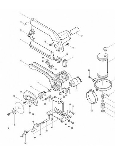 PIECES DETACHEES SCIE DIAMANT SANS FIL MAKITA 4190DW