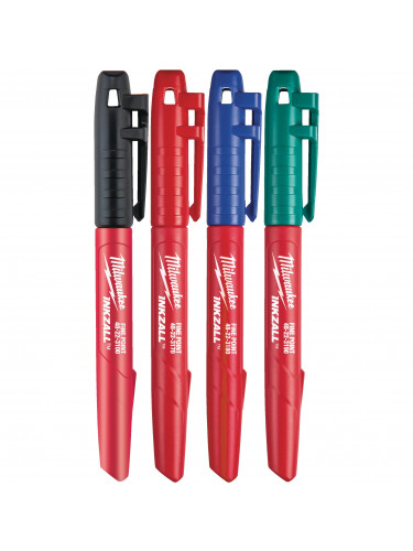 MARQUEURS INKZALL™ INKZALL™ MARKERS - COLOURED - 4PC MILWAUKEE