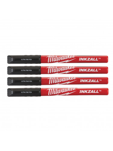 MARQUEURS À POINTE FINE INKZALL™ INKZALL FINE TIP BLACK PENS - 4 PCS MILWAUKEE