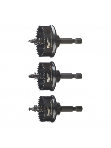 SCIES CLOCHES SHOCKWAVE SHOCKWAVE HOLESAW SET 22 / 29 / 35 MM MILWAUKEE