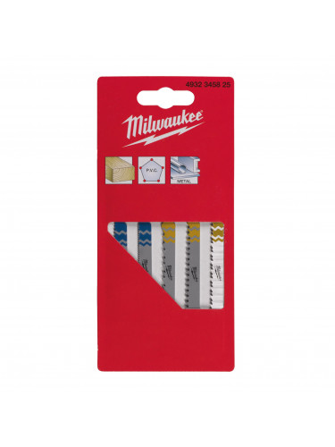 SET DE LAMES DE SCIE SAUTEUSE - RÉCEPTION DE T-SHANK SET - 5 PCS MILWAUKEE