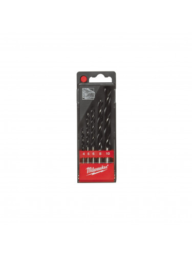 BRAD POINT DRILLS / DIN 7487 E / SETS BP SET - 5 PCS MILWAUKEE