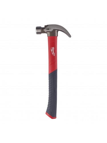 MARTEAU À GRIFFES COURBES EN FIBRE DE VERRE FIBERGLASS CURVED CLAW HAMMER 16OZ / 450G MILWAUKEE