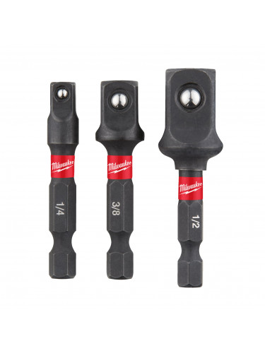 ADAPTATEURS SHOCKWAVE™ IMPACT DUTY POUR DOUILLES - RÉCEPTION HEXAGONALE IMPACT ADAPTOR SET - 3PC MILWAUKEE