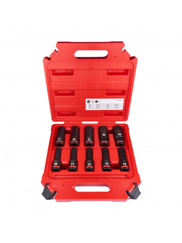 MODULE DOUILLE À CHOC ½″ 1/2" IMPACT SOCKET SET DEEP-10PC MILWAUKEE