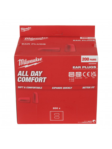 BOUCHONS D'ORILLE FOAM EAR PLUGS - 200 PAIRS MILWAUKEE