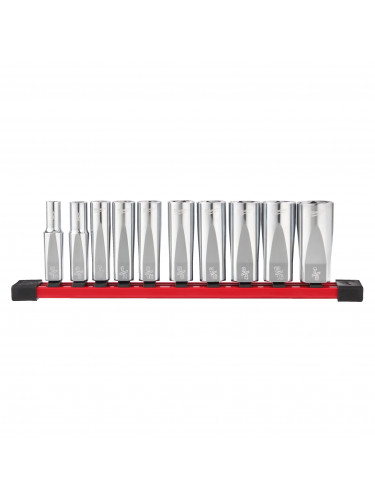 JEU DE DOUILLE ⅜″ 3/8" DRIVE SAE DEEP CHROME SOCKET SET - 10 PC MILWAUKEE