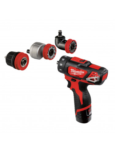 M12™ PERCEUSE VISSEUSE 5 EN 1 AVEC MANDRINS AMOVIBLES M12 BDDXKIT-202C MILWAUKEE