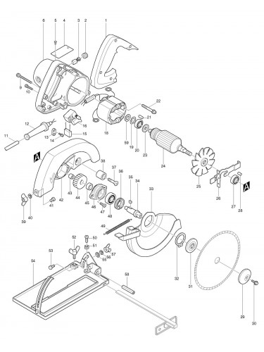 PIECES  DETACHEES SCIE CIRCULAIRE MAKITA 5801B