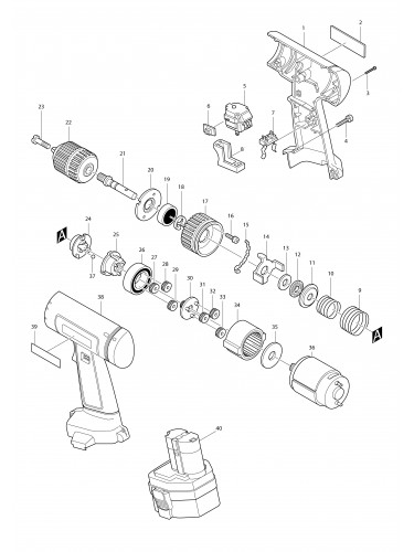 Vue éclatée Makita 6223D#01