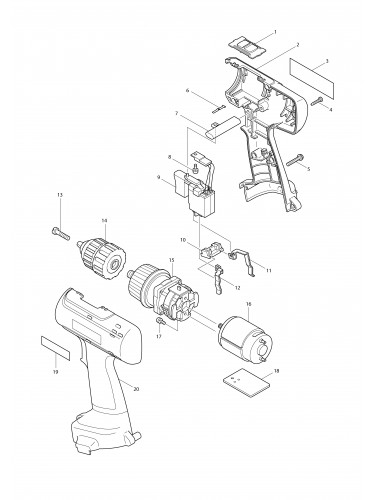 Vue éclatée Makita 6227D#01