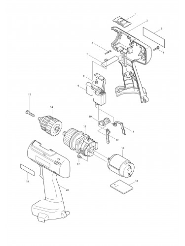 Vue éclatée Makita 6228D#01
