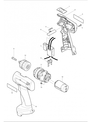 PIECES DETACHEES PERCEUSE VISSEUSE MAKITA 6270DWAE