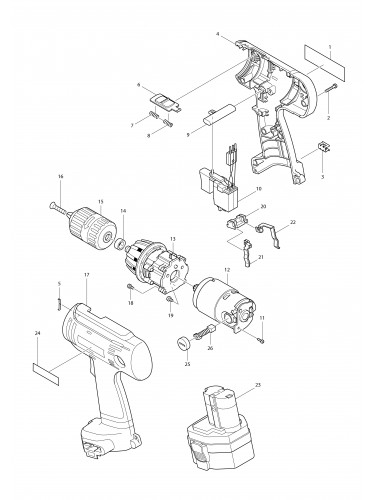 Vue éclatée Makita 6313D#01