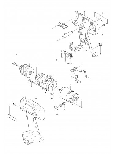 Vue éclatée Makita 6343D#01