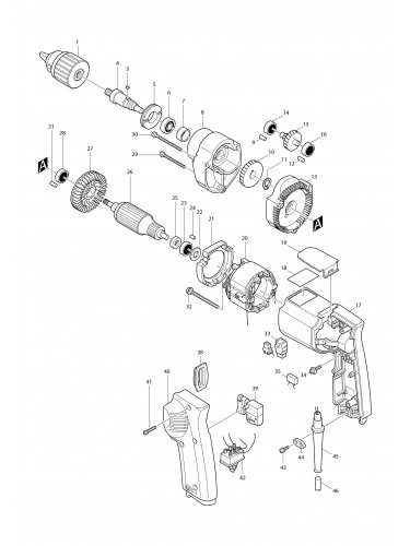 Vue éclatée Makita 6402#01