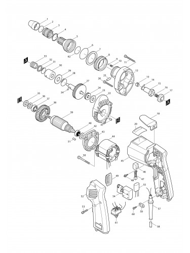 Vue éclatée Makita 6805BV#01