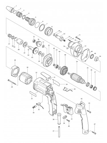 Vue éclatée Makita 6827#01