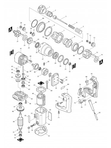 Vue éclatée Makita 6922NB#01