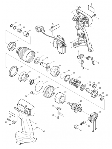 PIECES DETACHEES VISSEUSE A CHOCS MAKITA 6980FDWFE