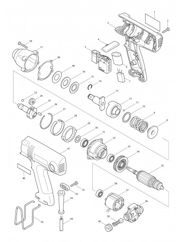 Vue éclatée Makita 6953#01