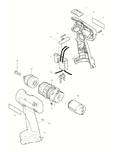 PIECES DETACHEES PERCEUSE VISSEUSE A PERCUSSION MAKITA 8390DWAE