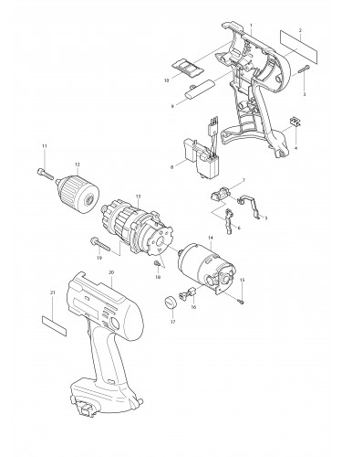 Vue éclatée Makita 8443D#01