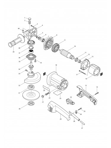 Vue éclatée Makita 9015B#01