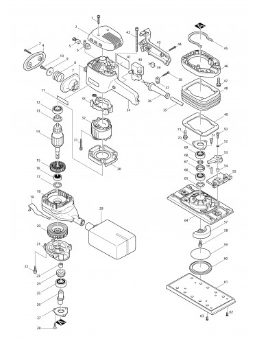 Vue éclatée Makita 9046#01