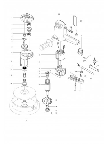 Vue éclatée Makita 9218PB#01