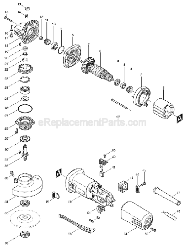 PIECES  DETACHEES MEULEUSE  MAKITA 9555NBK
