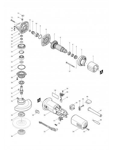 Vue éclatée Makita 9554HN#01