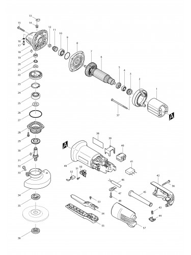 Vue éclatée Makita 9556HP#01