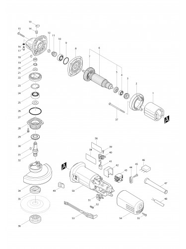 Vue éclatée Makita 9557HNR#01