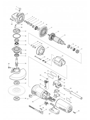 Vue éclatée Makita 9562CVR#01